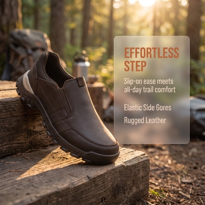 ⏰Last Day! 45% OFF  🔥GARB®Men's Slip-On Waterproof Leather Outdoor Walking Shoes