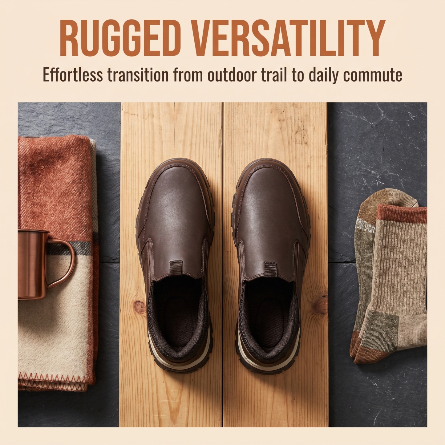 ⏰Last Day! 45% OFF  🔥GARB®Men's Slip-On Waterproof Leather Outdoor Walking Shoes