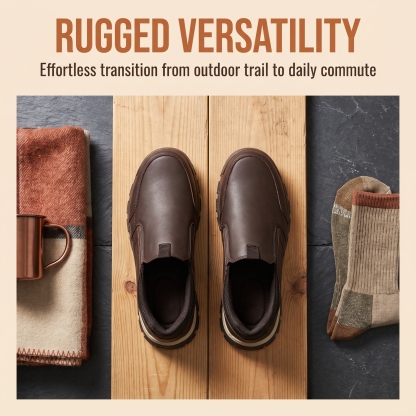 ⏰Last Day! 45% OFF  🔥GARB®Men's Slip-On Waterproof Leather Outdoor Walking Shoes