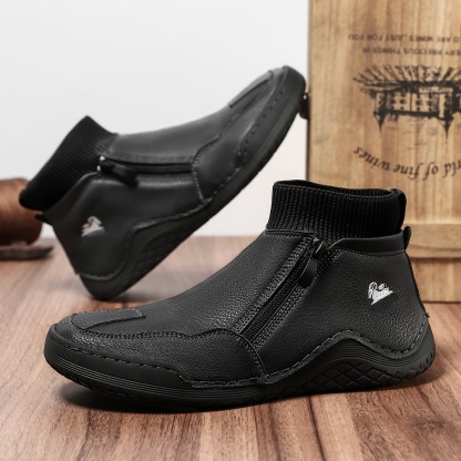 mens genuine leather orthopedic boots