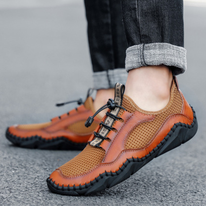 Men's handmade Italian cowhide breathable loafers