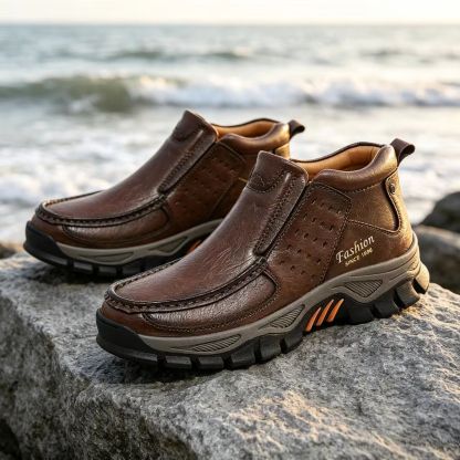 ⏰Last Day! 45% OFF  🔥GARB®Men's Mid Top Cowhide Slip On Outdoor Work Boots