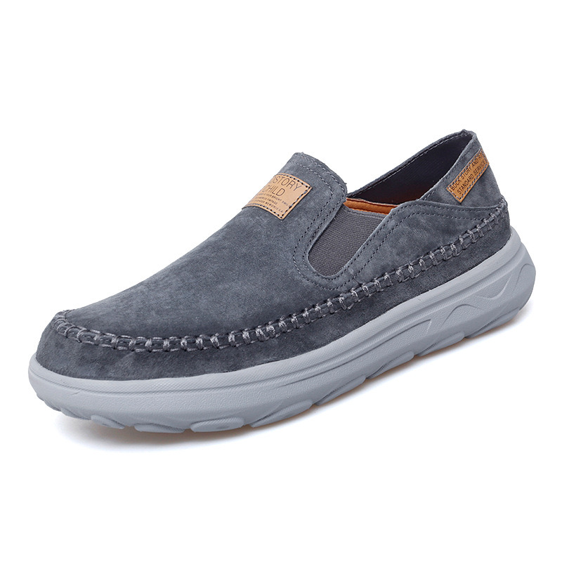 StrideCrafts Men's Soft Leather Sliders - Wide Toe & Two-Way Slip-On Moccasins