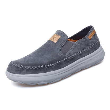 StrideCrafts Men's Soft Leather Sliders - Wide Toe & Two-Way Slip-On Moccasins