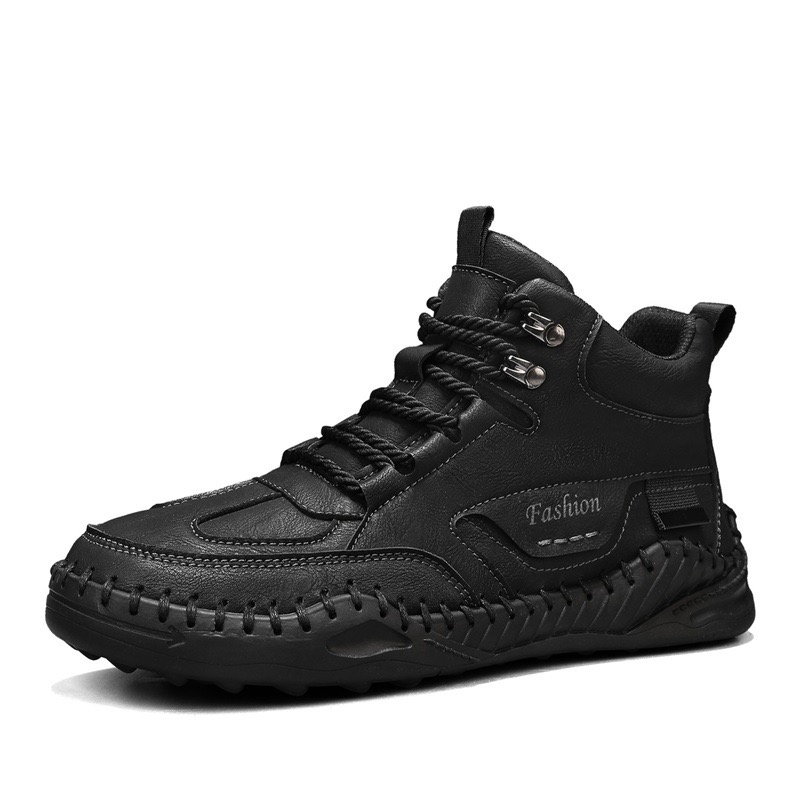 mens genuine leather orthopedic boots