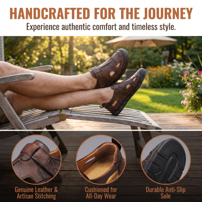 ⏰Promotion - 50% OFF🔥GARB®Men’s Handmade Cowhide Orthopedic Sandals