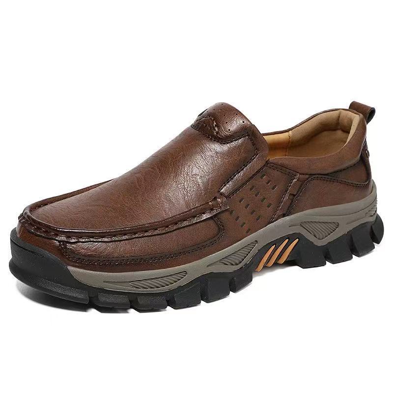 mens handmade genuine leather orthopedic walking shoes