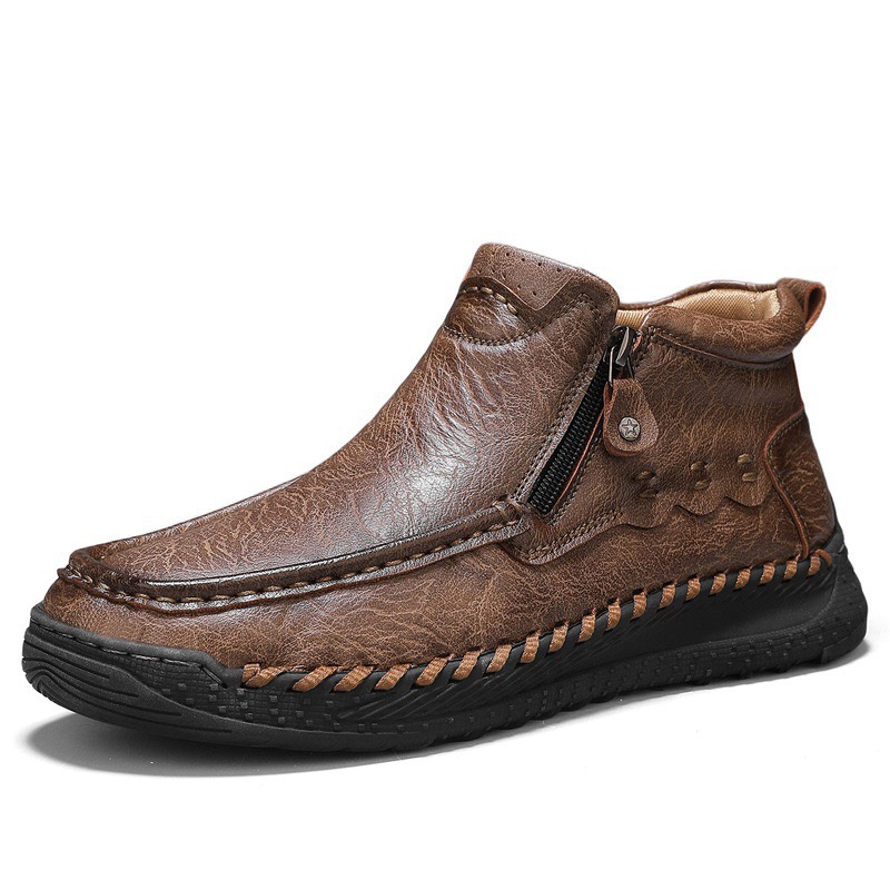 mens handmade genuine leather orthopedic boots