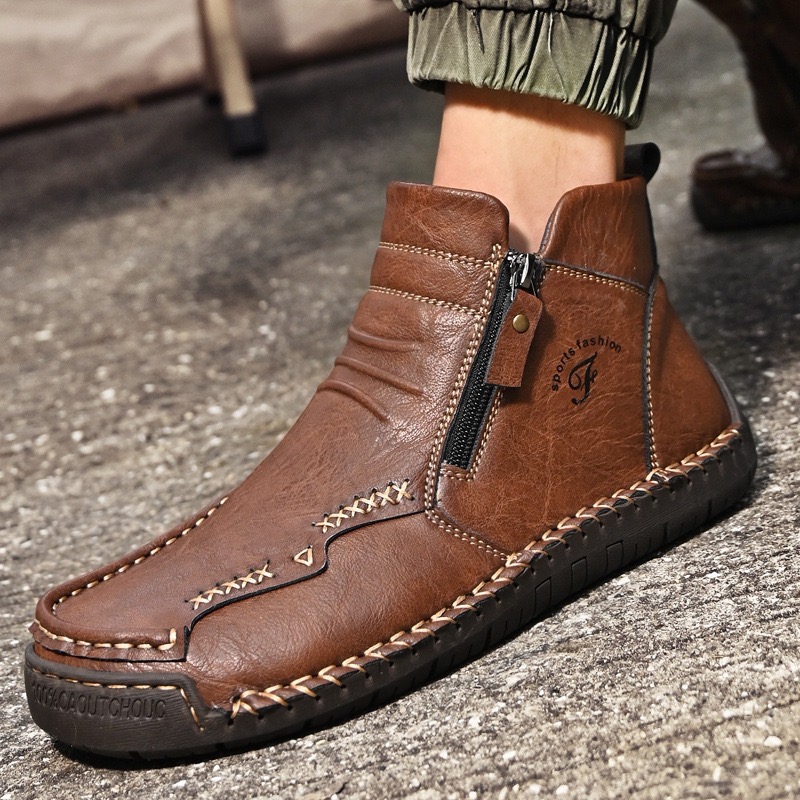mens handmade cowhide orthopedic boots
