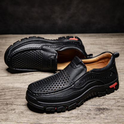 ⏰Last Day! 45% OFF  🔥GARB®Men's Handcrafted Genuine Leather Perforated Casual Loafers