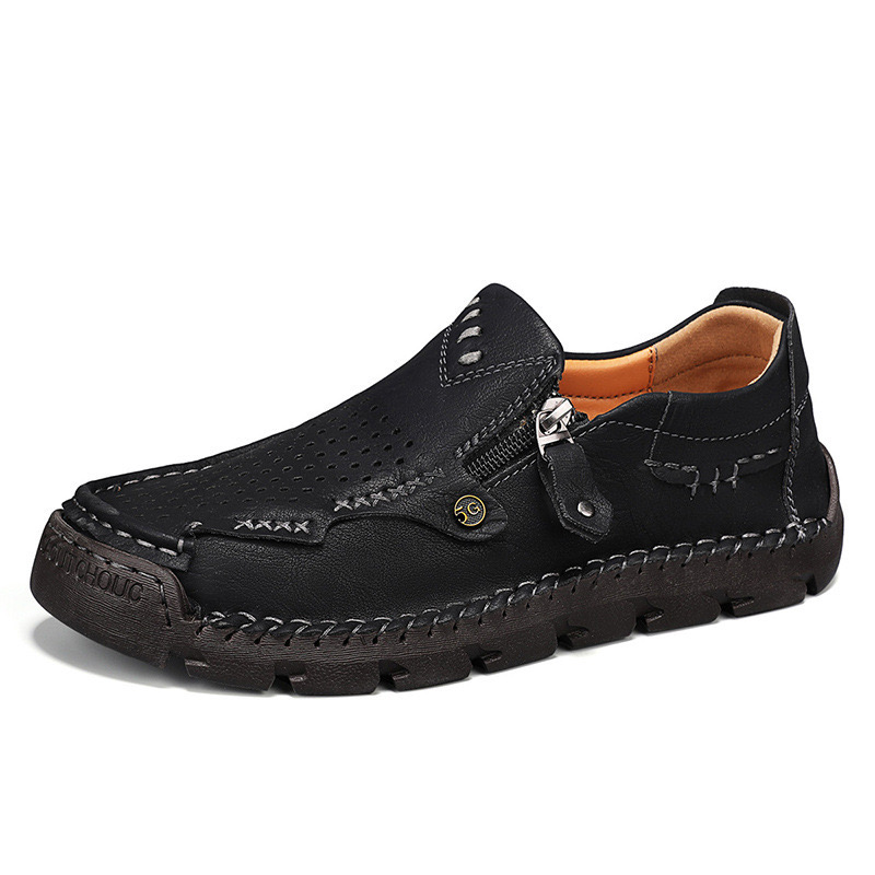 Men Casual Leather Loafer Summer Flat Soft Light Shoes