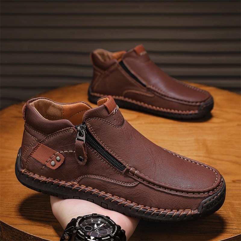 mens handmade genuine leather orthopedic walking boots