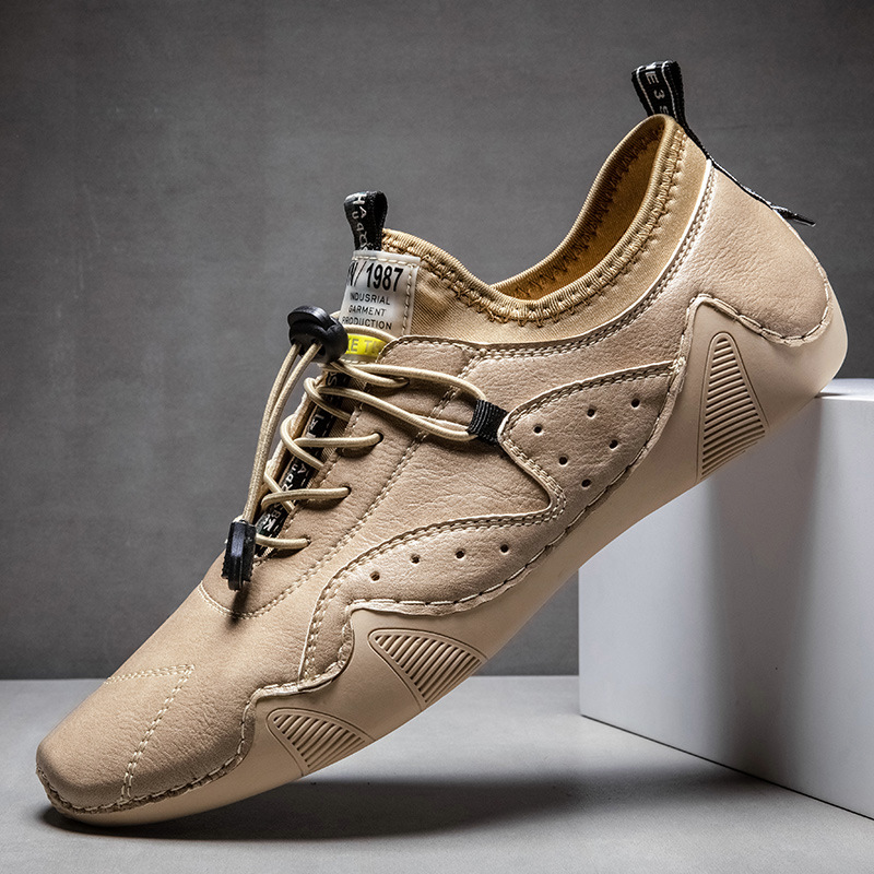 GARB Men's Handmade Orthopedic Breathable Lace-up Leather Shoes