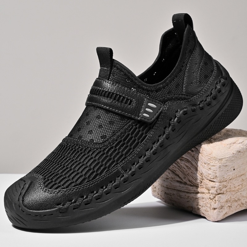GARB Men's Handcrafted Genuine Leather Breathable Outdoor Sneakers