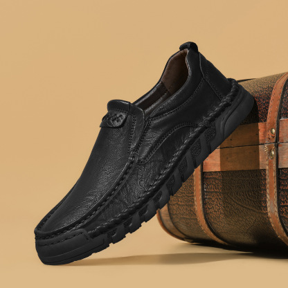 Men's Handmade Leather Loafers with Arch Support & Wide Toe Box
