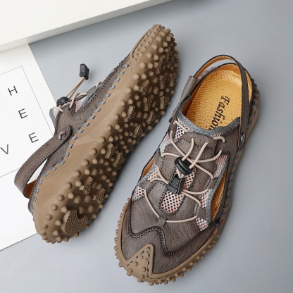 GARB Men's handmade genuine leather orthopedic slip-on shoes