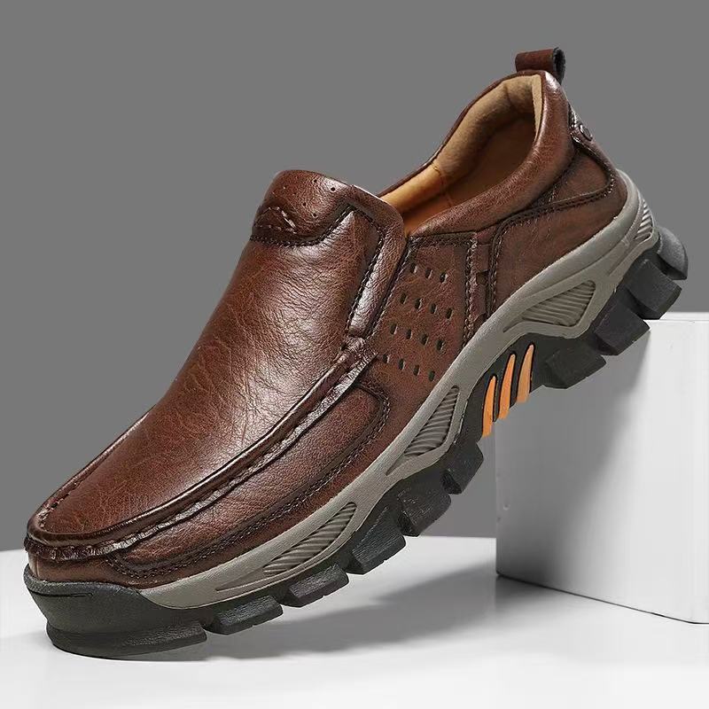 mens handmade genuine leather orthopedic walking shoes