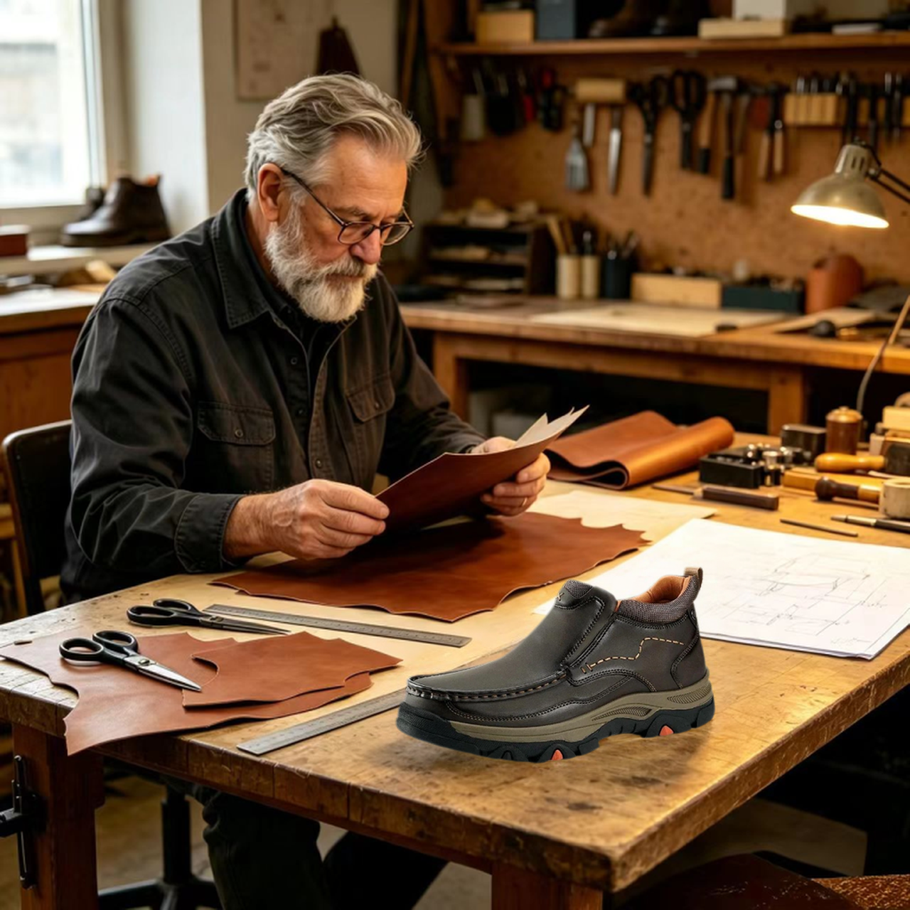 ⏰Last Day! 45% OFF  🔥GARB®Men’s Full-grain Leather Slip-On Outdoor Boots