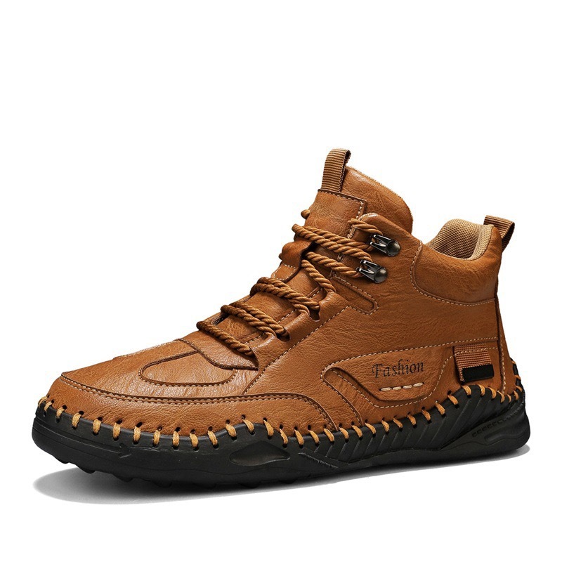 mens genuine leather orthopedic boots