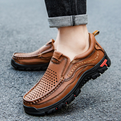 ⏰Last Day! 45% OFF  🔥GARB®Men's Handcrafted Genuine Leather Perforated Casual Loafers