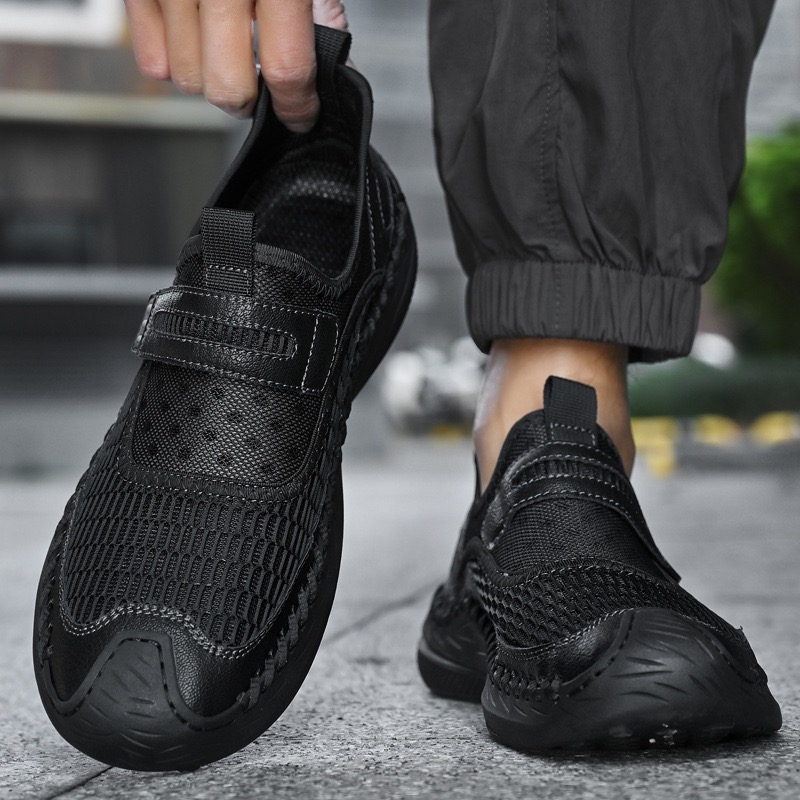 GARB Men's Handcrafted Genuine Leather Breathable Outdoor Sneakers