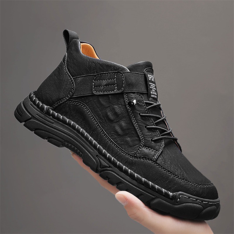 mens handmade cowhide no-glue orthopedic boots