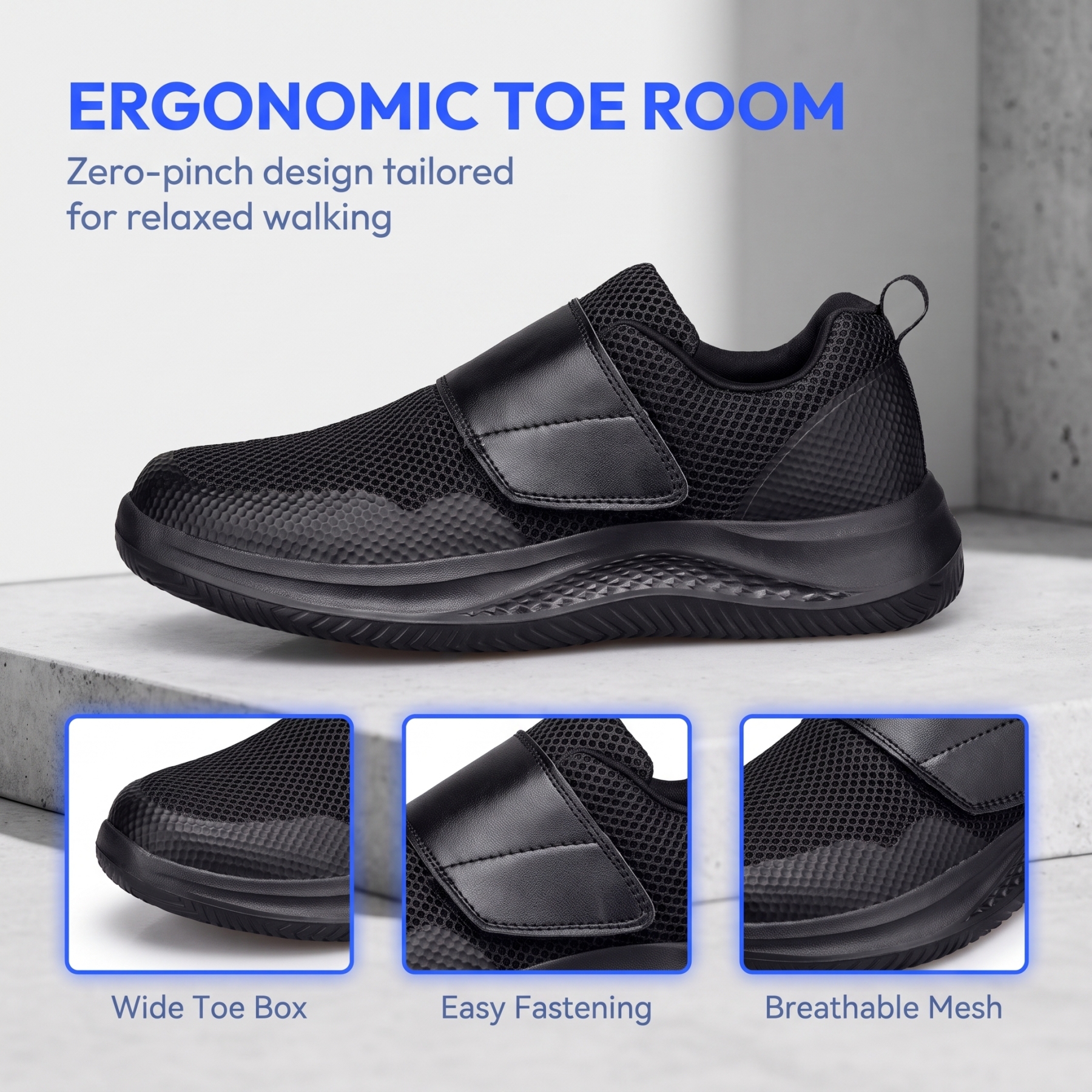 ⏰Last Day! 45% OFF  🔥GARB®Men's Orthopedic Breathable Mesh Casual Shoes (With Adjustable Hook‑and‑Loop Strap)