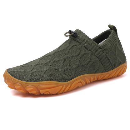 Men's Wide Toe Box Barefoot Shoes Slip-On Running Sneakers Trail-Runners Zero Drop Sole Walking Shoes
