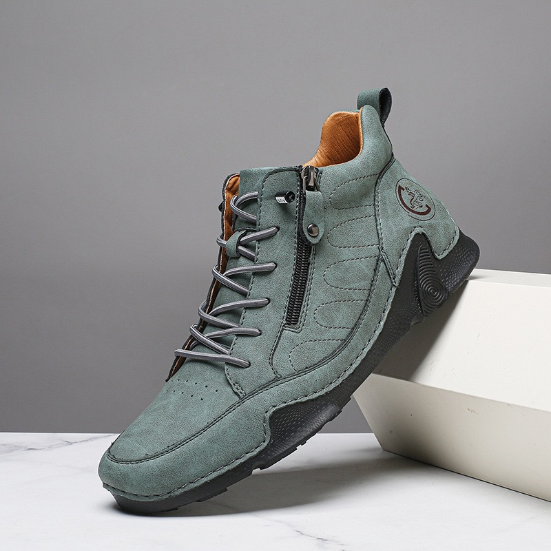 mens genuine leather orthopedic boots