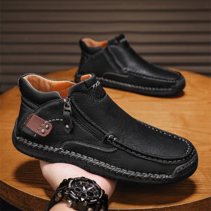 mens handmade genuine leather orthopedic walking boots