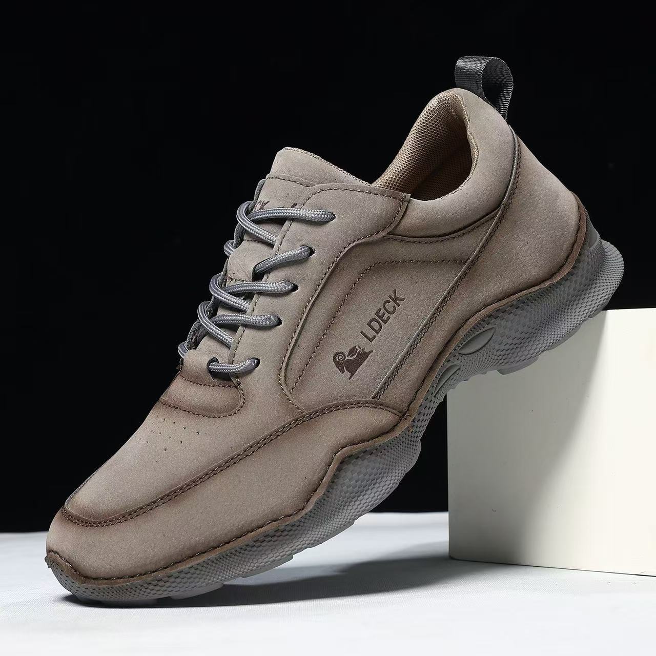 mens Handmade Genuine Leather No-glue Orthopedic shoes
