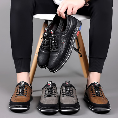 GARB Men's Cowhide Leather Casual Comfort Shoes