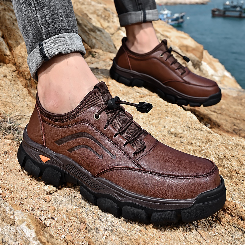 GARB®Men's handmade genuine leather drawstring slip-on orthopedic shoes