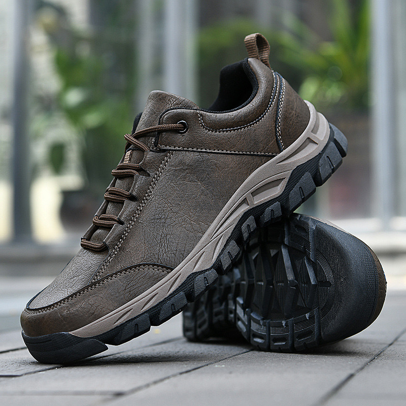 Men's Genuine Leather Sneakers - Arch Support, Shock-Absorbing Comfort