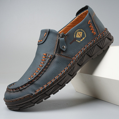 GARB Premium Leather Loafers - Arch Support, Shock Absorption, Easy Side Zip