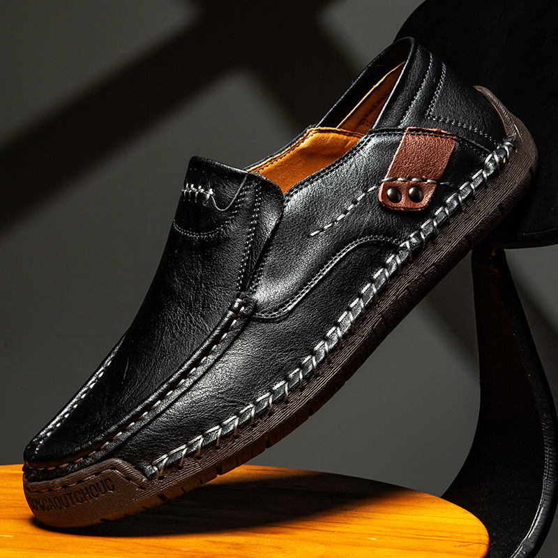 Men's Handmade Genuine Leather Slip-On Loafers by GARB