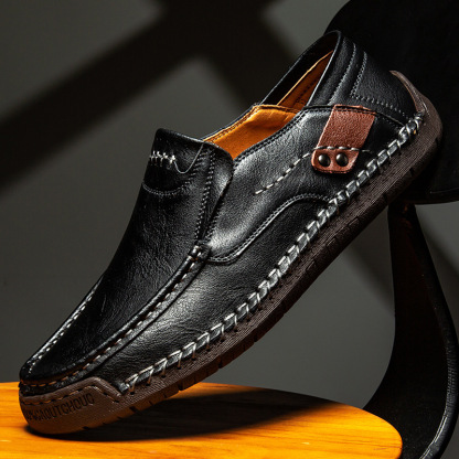 Men's Handmade Genuine Leather Slip-On Loafers by GARB