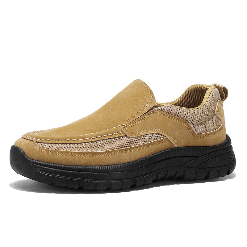 Men Leather Slip-On Shoes - Orthopedic Arch Support, Wide Toe Box, Com