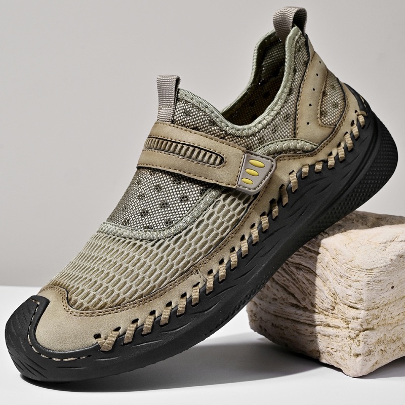 GARB Men's Handcrafted Genuine Leather Breathable Outdoor Sneakers