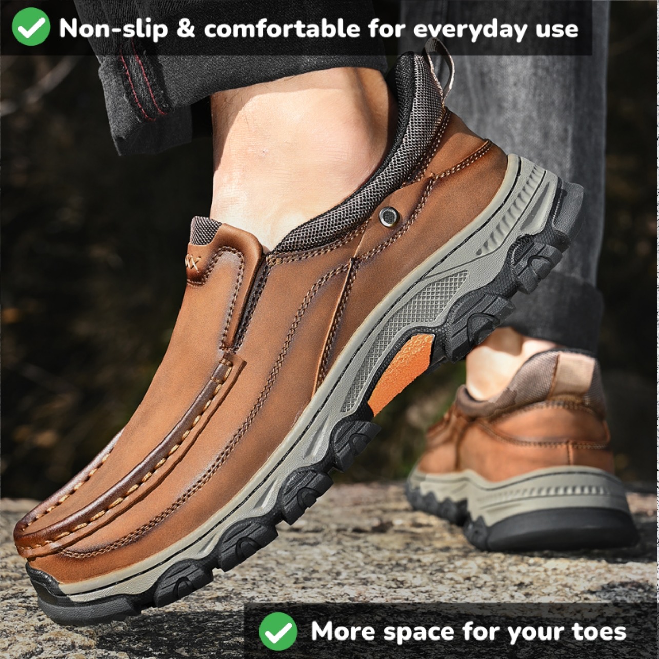 GARB®-EasyStride Hands-Free Leather Walkers