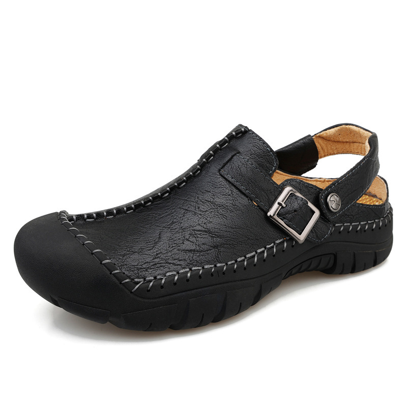 Men's handmade Italian cowhide two-way sandals