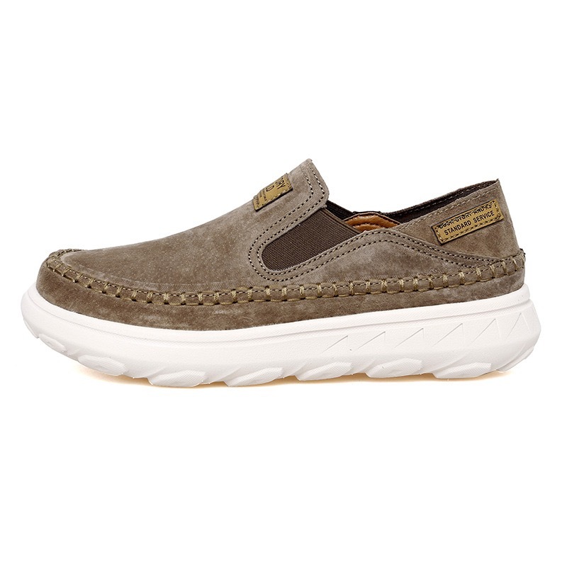 StrideCrafts Men's Soft Leather Sliders - Wide Toe & Two-Way Slip-On Moccasins