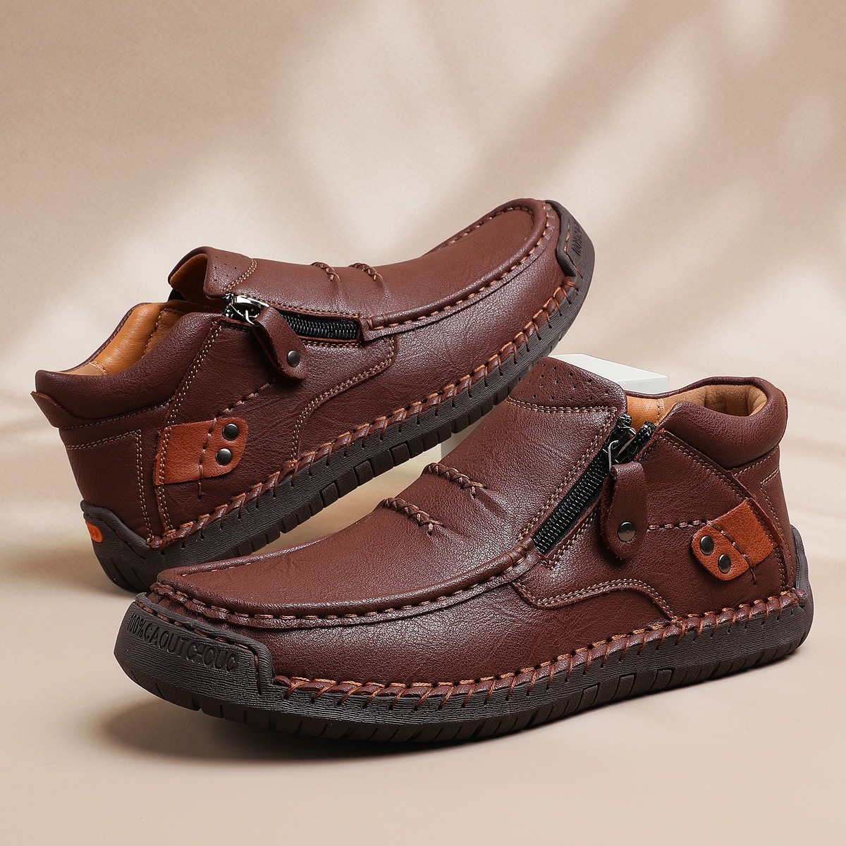 Men's Handmade Leather Boots with Arch Support & Wide Toe Box | Easy Z