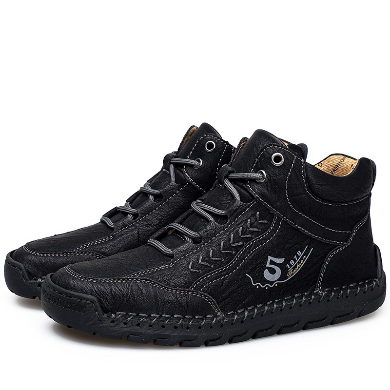 mens genuine leather orthopedic boots