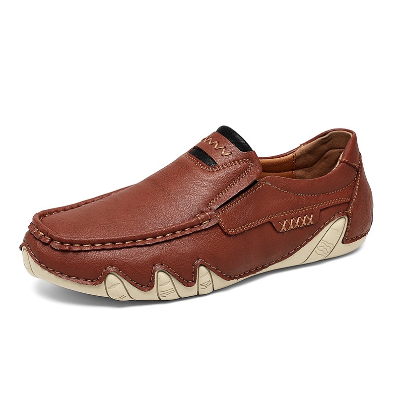 mens genuine leather orthopedic waterproof loafers