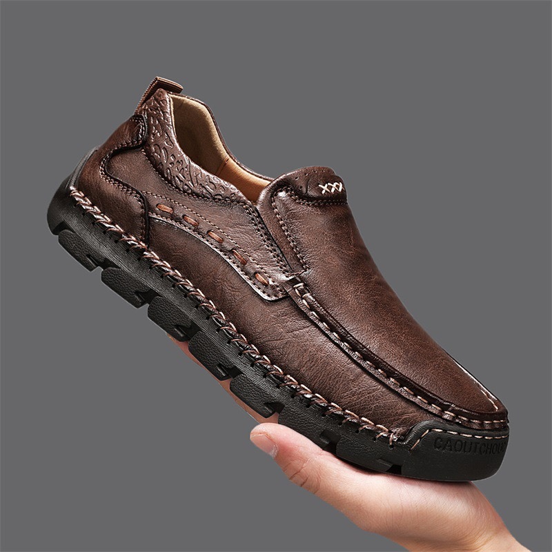 GARB Men's Handcrafted Cowhide Orthopedic Loafers-Wide Toe Box