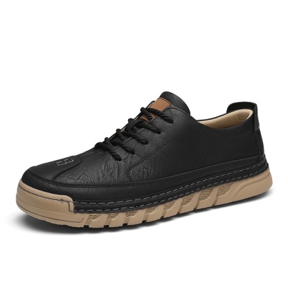 mens genuine leather orthopedic casual shoes