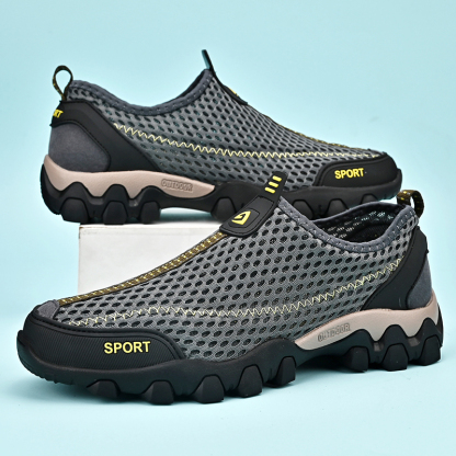 Men's Arch Support Sneakers with Wide Fit and Shock Absorption