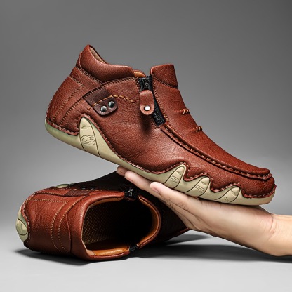 mens handmade genuine leather oerhopedic walking boots