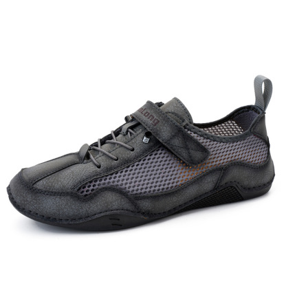 Men's Breathable Leather Orthopedic Shoes – Hand-Stitched, Non-Slip
